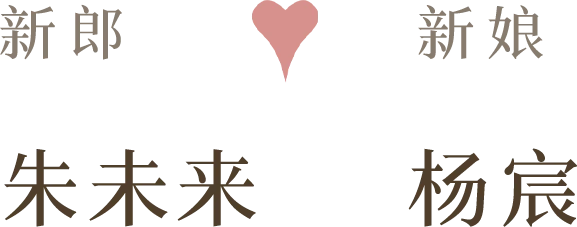 新郎朱未来，新娘杨宸